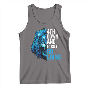LF Game Day Tank Top Funny 4th Down F*ck It Blue Team Sports Fan TS10 Deep Heather Print Your Wear