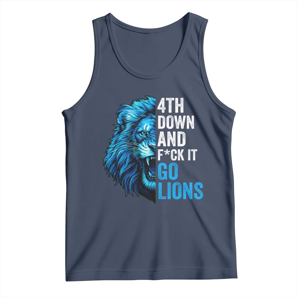 LF Game Day Tank Top Funny 4th Down F*ck It Blue Team Sports Fan TS10 Navy Print Your Wear