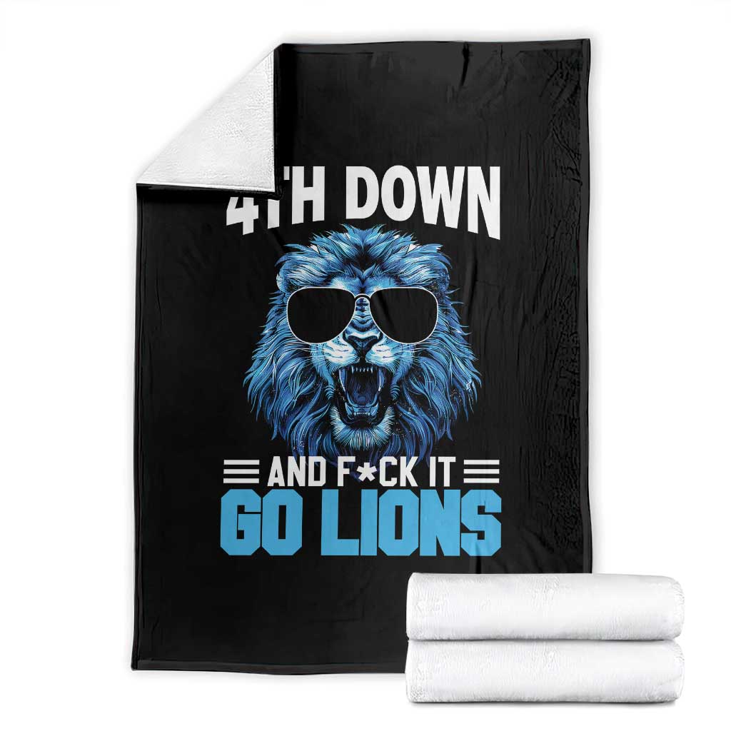 4th Down F*ck It LF Throw Blanket Funny Bold Game Day TS10 Black Print Your Wear