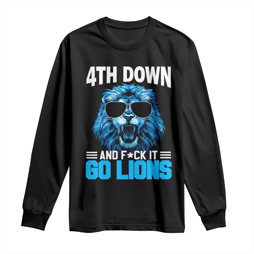 4th Down F*ck It LF Long Sleeve Shirt Funny Bold Game Day TS10 Black Print Your Wear