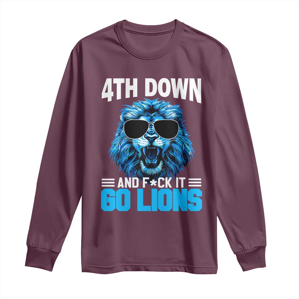 4th Down F*ck It LF Long Sleeve Shirt Funny Bold Game Day TS10 Maroon Print Your Wear