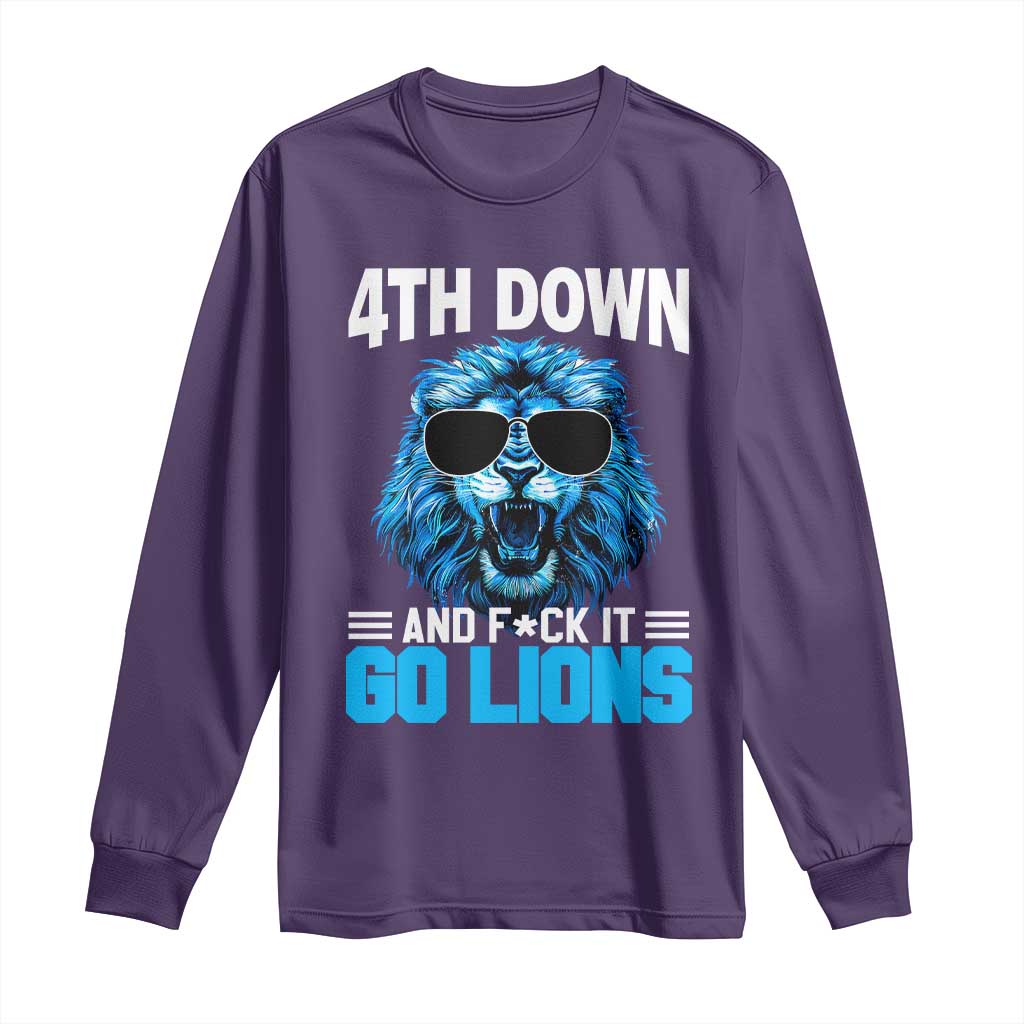 4th Down F*ck It LF Long Sleeve Shirt Funny Bold Game Day TS10 Purple Print Your Wear