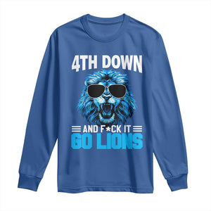 4th Down F*ck It LF Long Sleeve Shirt Funny Bold Game Day TS10 Royal Blue Print Your Wear