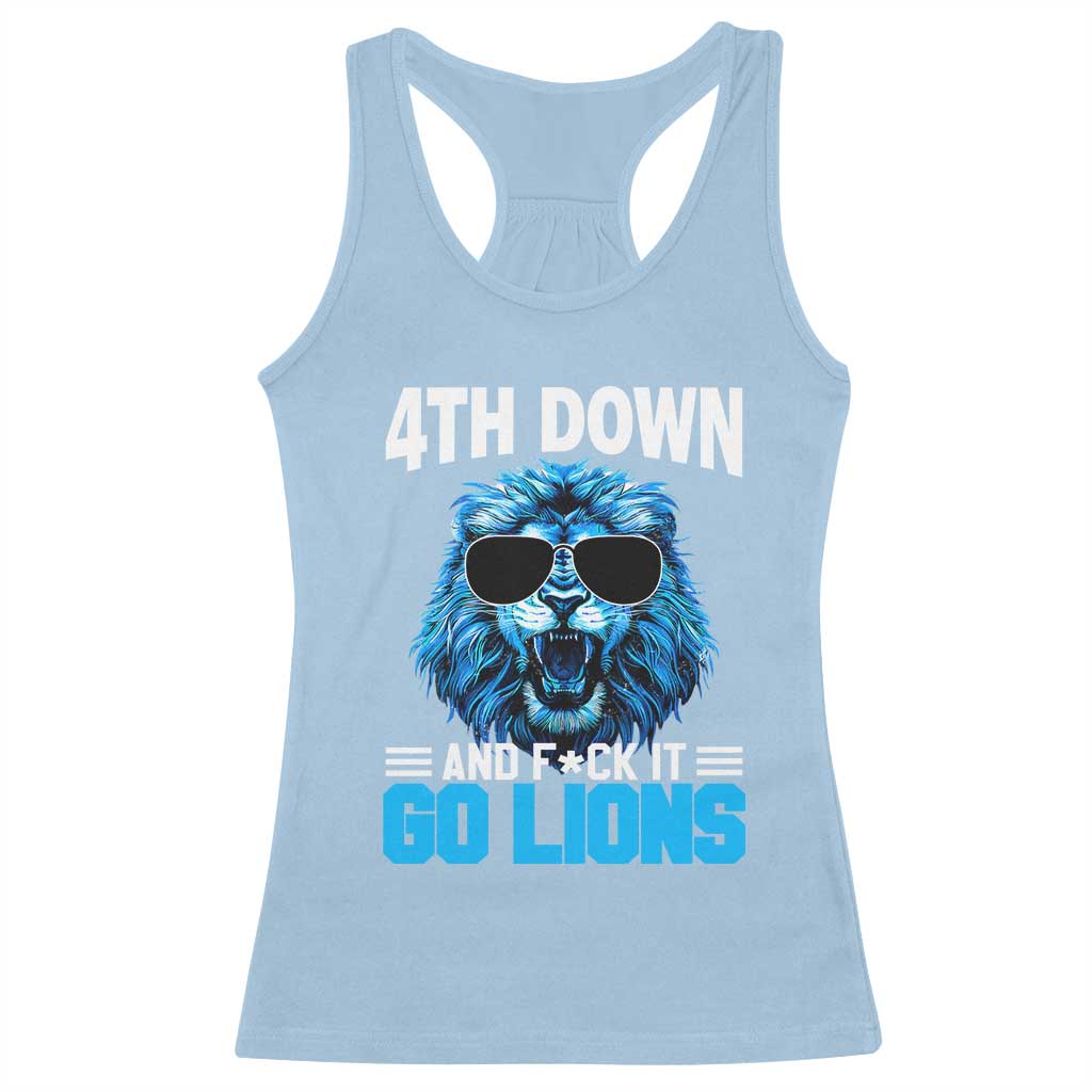 4th Down F*ck It LF Racerback Tank Top Funny Bold Game Day TS10 Light Blue Print Your Wear