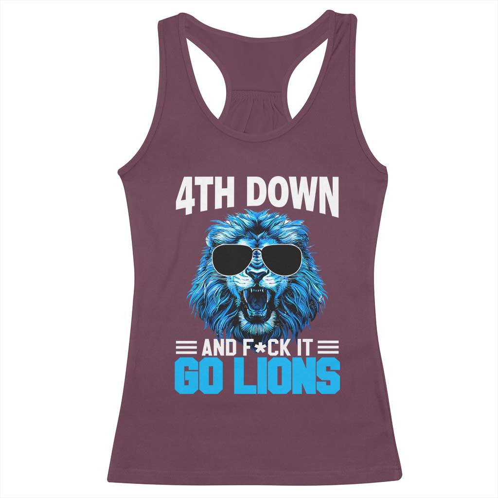 4th Down F*ck It LF Racerback Tank Top Funny Bold Game Day TS10 Maroon Print Your Wear
