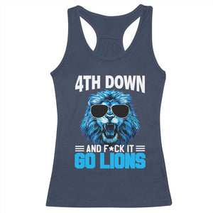 4th Down F*ck It LF Racerback Tank Top Funny Bold Game Day TS10 Navy Print Your Wear