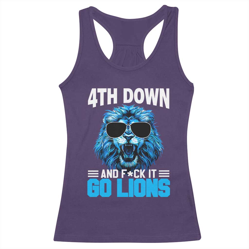 4th Down F*ck It LF Racerback Tank Top Funny Bold Game Day TS10 Purple Print Your Wear