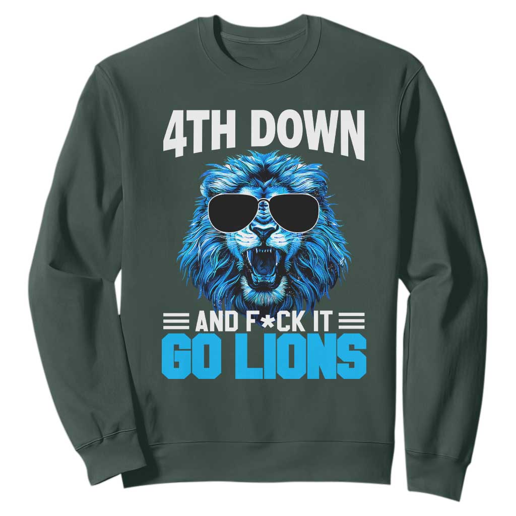 4th Down F*ck It LF Sweatshirt Funny Bold Game Day TS10 Dark Forest Green Print Your Wear