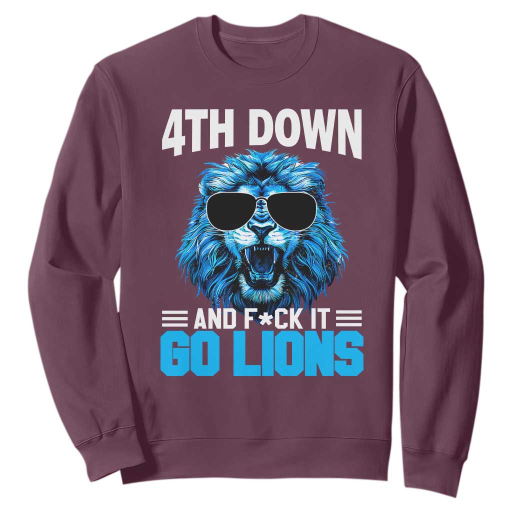 4th Down F*ck It LF Sweatshirt Funny Bold Game Day TS10 Maroon Print Your Wear