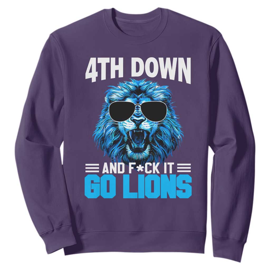 4th Down F*ck It LF Sweatshirt Funny Bold Game Day TS10 Purple Print Your Wear