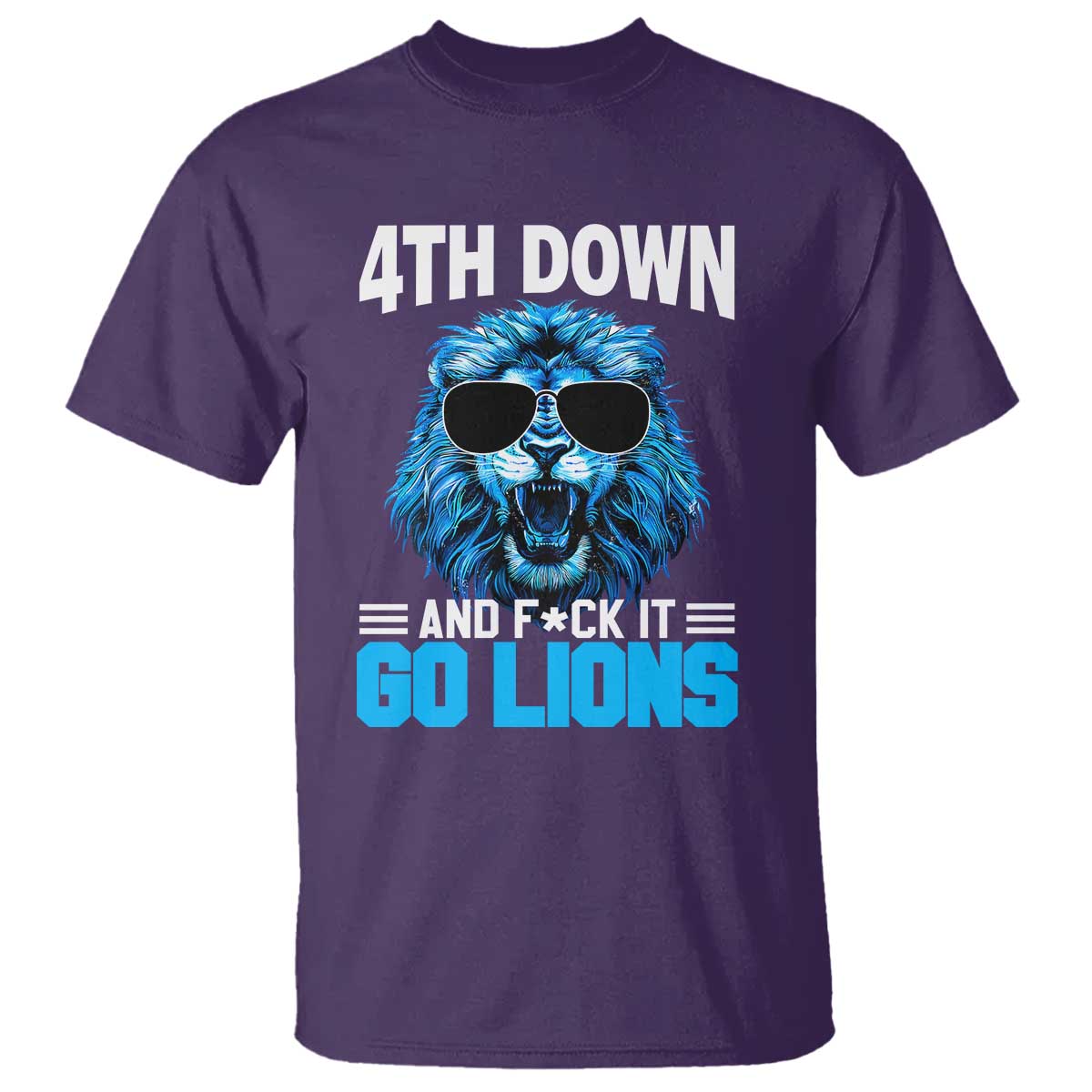 4th Down F*ck It LF T Shirt Funny Bold Game Day TS10 Purple Print Your Wear