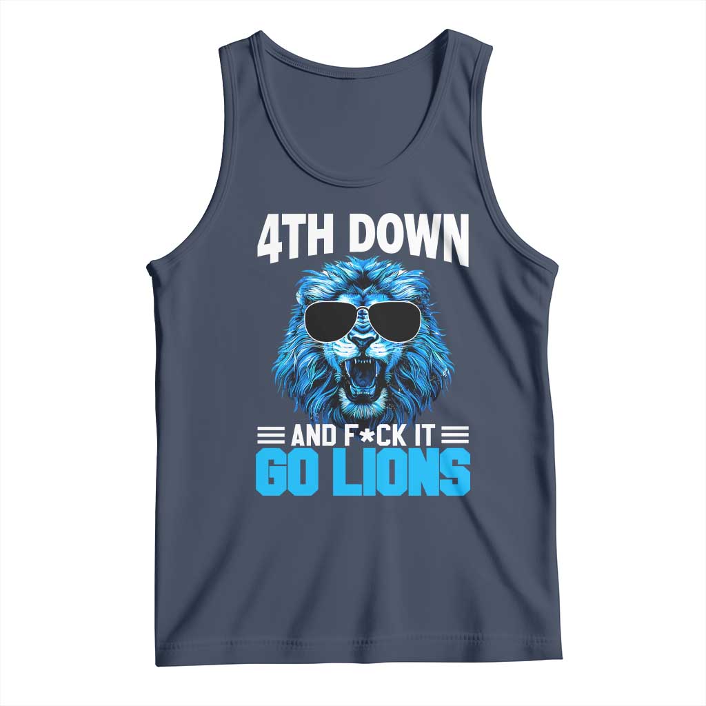 4th Down F*ck It LF Tank Top Funny Bold Game Day TS10 Navy Print Your Wear