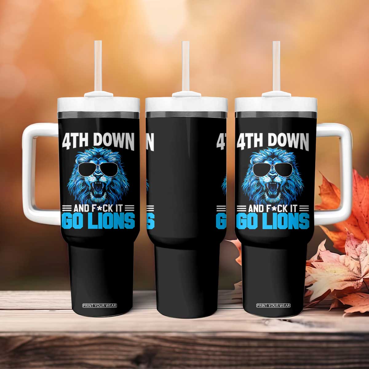 4th Down F*ck It LF Tumbler With Handle Funny Bold Game Day TS10 Print Your Wear
