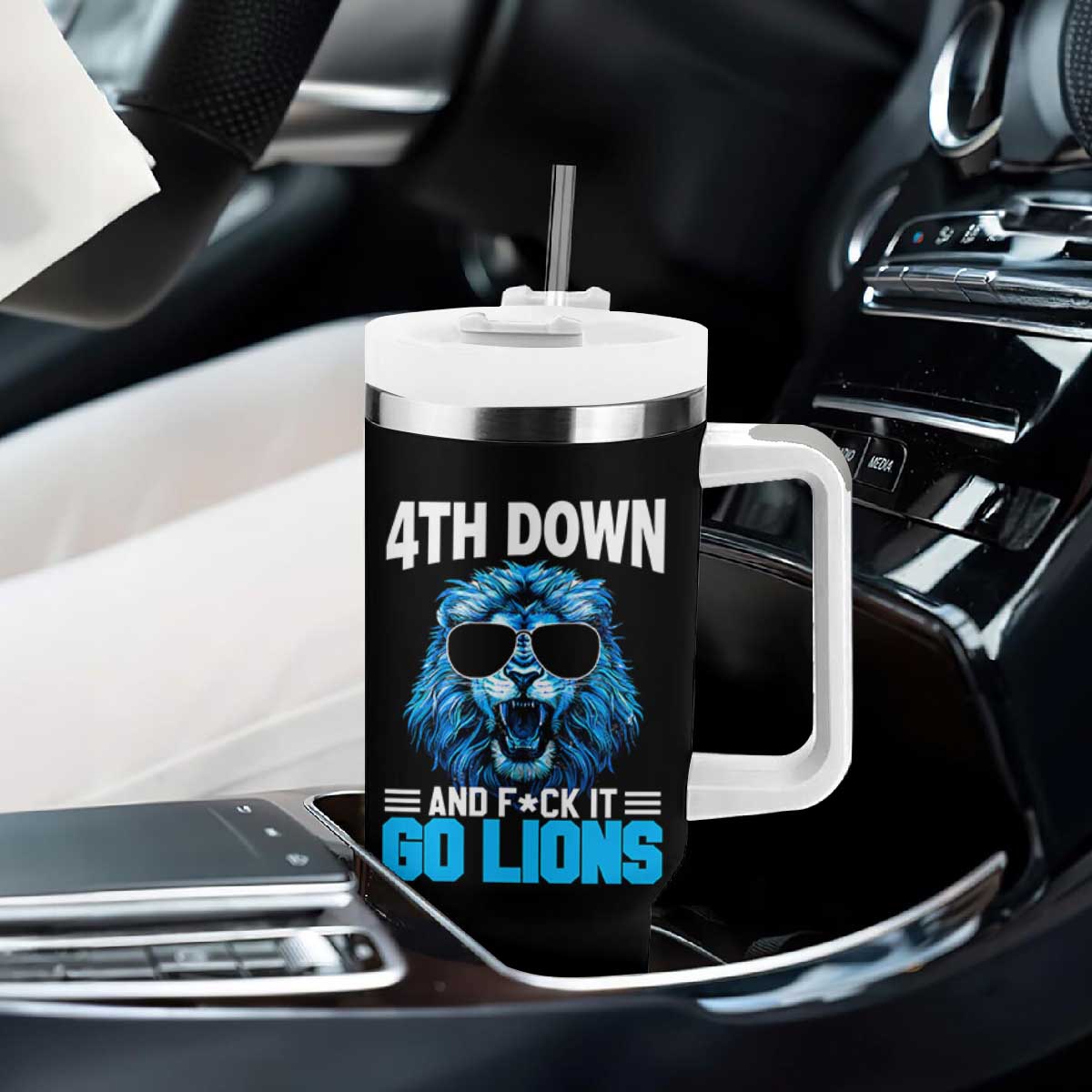 4th Down F*ck It LF Tumbler With Handle Funny Bold Game Day TS10 Print Your Wear