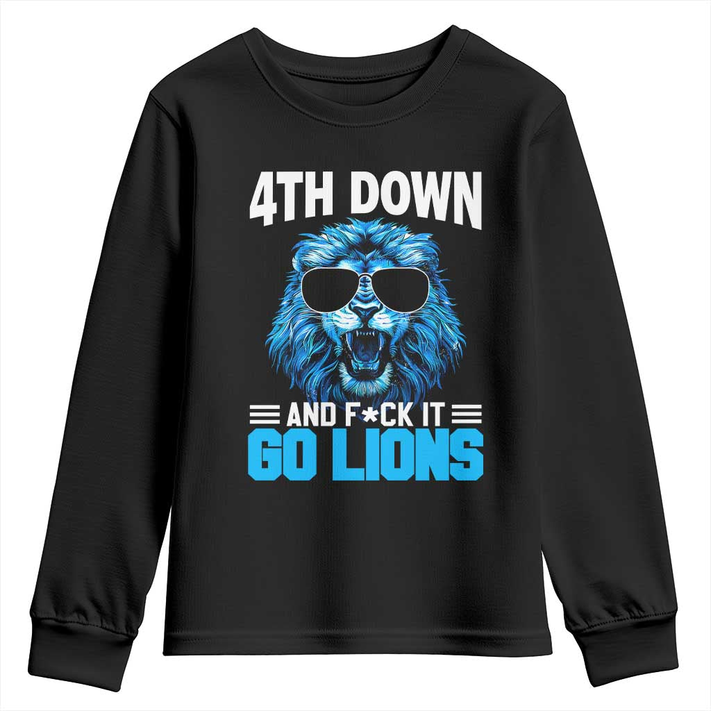 4th Down F*ck It LF Youth Sweatshirt Funny Bold Game Day TS10 Black Print Your Wear