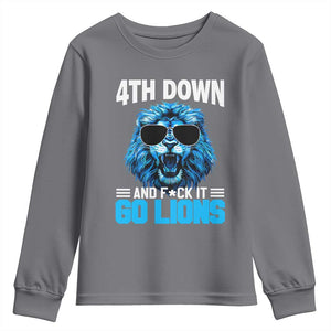 4th Down F*ck It LF Youth Sweatshirt Funny Bold Game Day TS10 Charcoal Print Your Wear