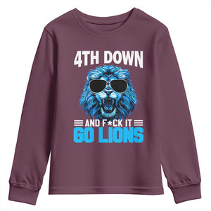 4th Down F*ck It LF Youth Sweatshirt Funny Bold Game Day TS10 Maroon Print Your Wear
