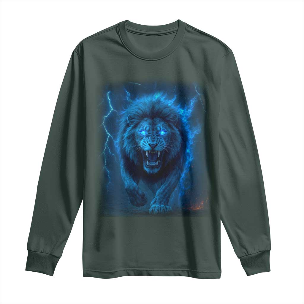 Vintage Classic Blue LF Bootleg Graphic Long Sleeve Shirt TS10 Dark Forest Green Print Your Wear