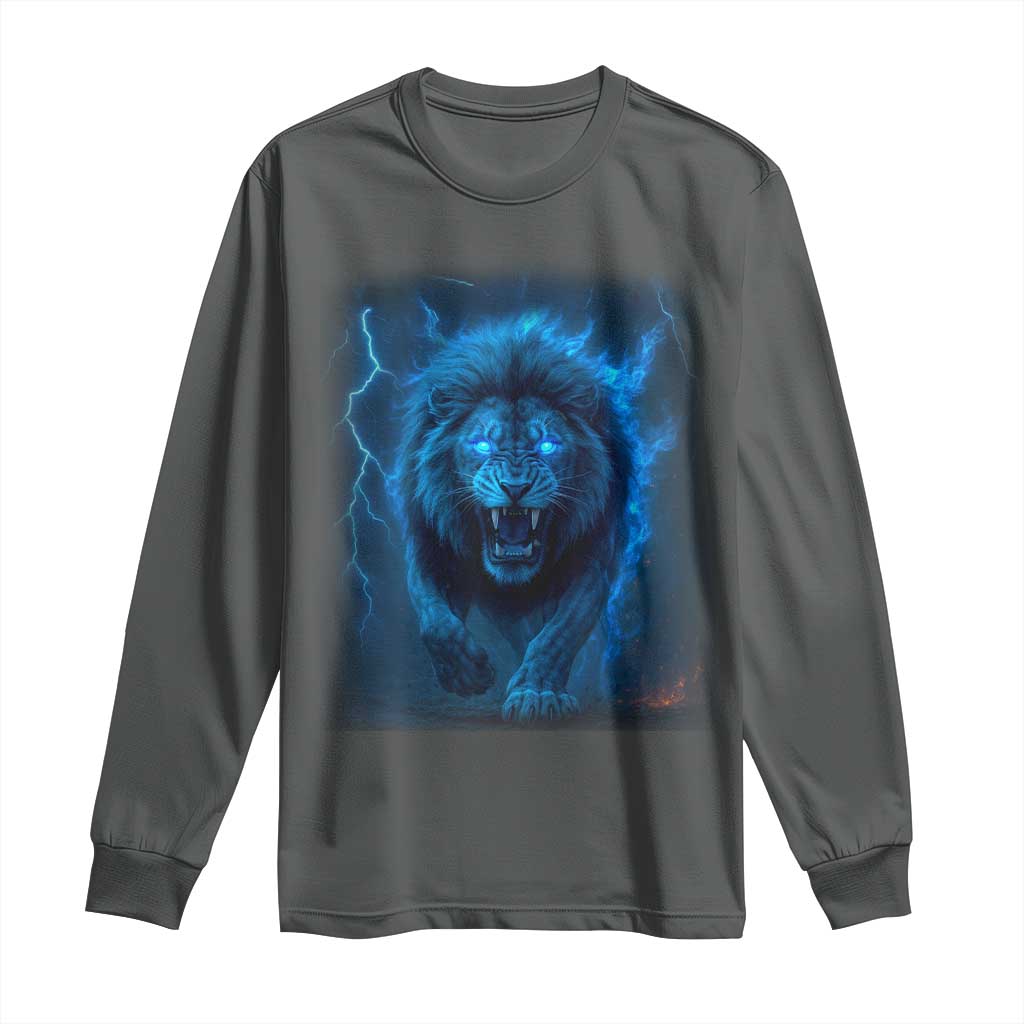 Vintage Classic Blue LF Bootleg Graphic Long Sleeve Shirt TS10 Dark Heather Print Your Wear