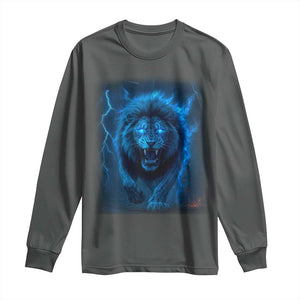 Vintage Classic Blue LF Bootleg Graphic Long Sleeve Shirt TS10 Dark Heather Print Your Wear