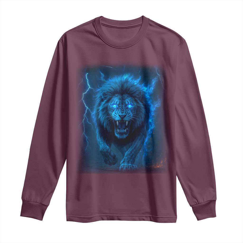 Vintage Classic Blue LF Bootleg Graphic Long Sleeve Shirt TS10 Maroon Print Your Wear