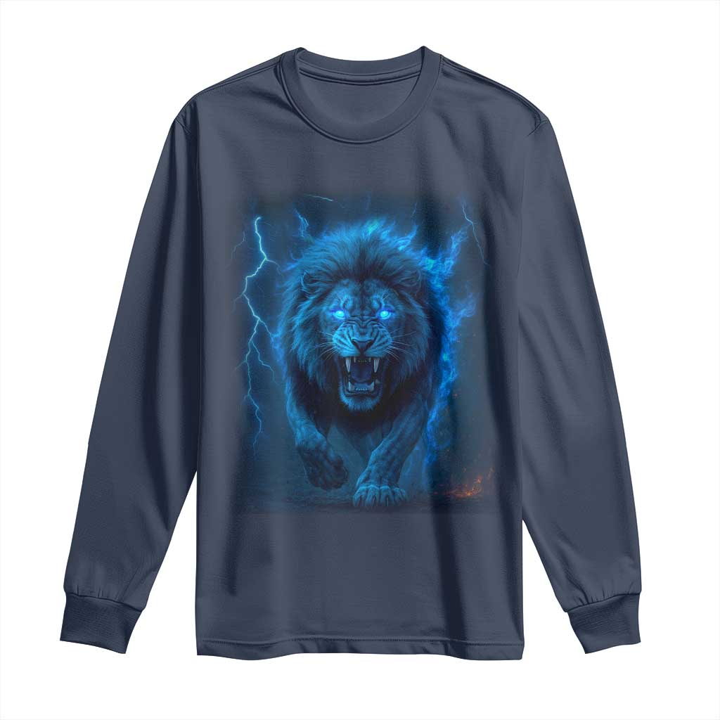 Vintage Classic Blue LF Bootleg Graphic Long Sleeve Shirt TS10 Navy Print Your Wear