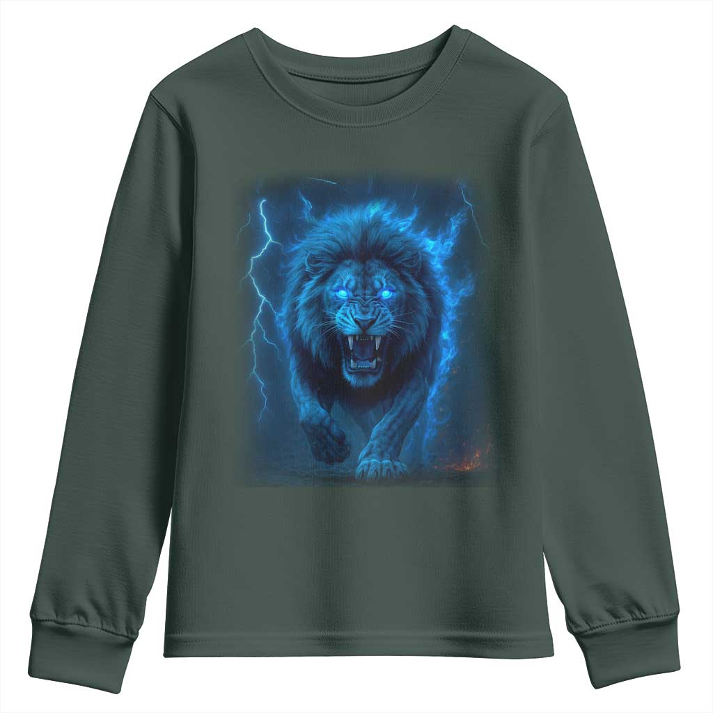Vintage Classic Blue LF Bootleg Graphic Youth Sweatshirt TS10 Dark Forest Green Print Your Wear