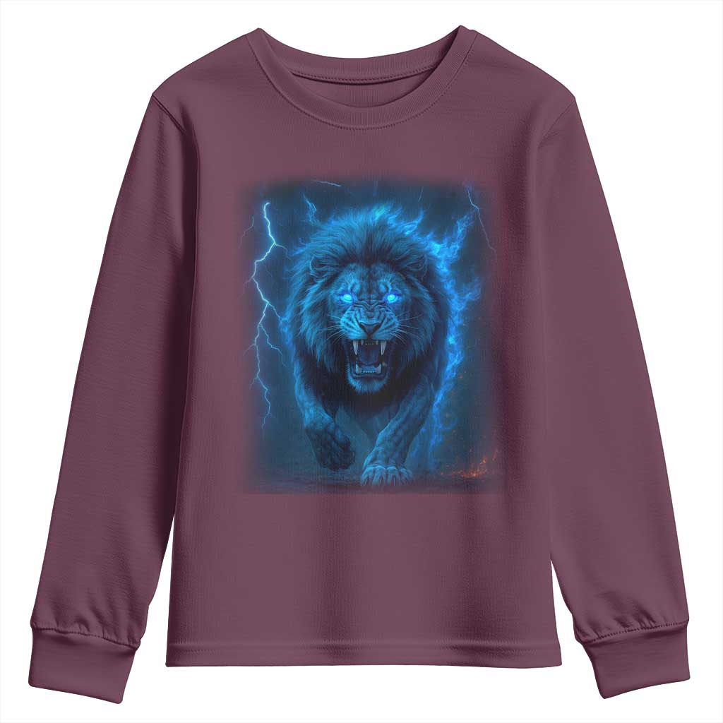 Vintage Classic Blue LF Bootleg Graphic Youth Sweatshirt TS10 Maroon Print Your Wear
