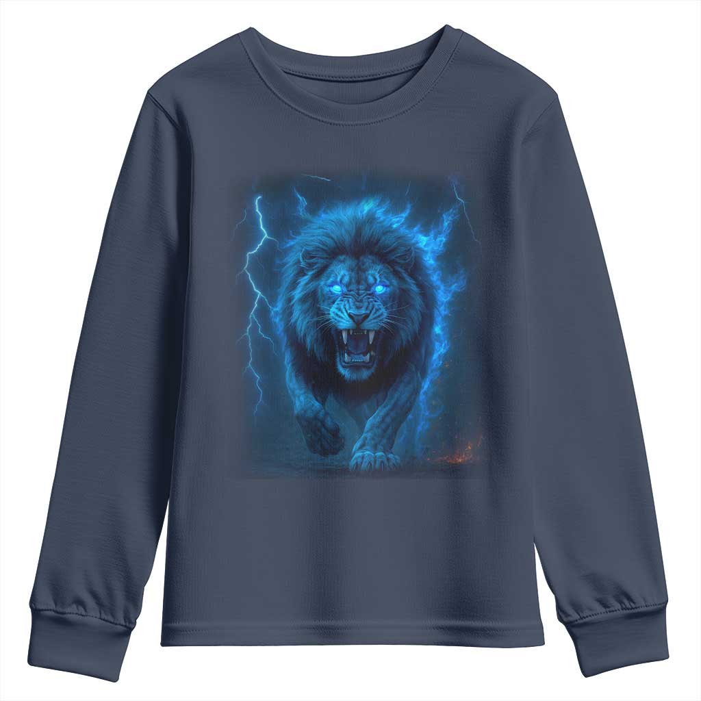 Vintage Classic Blue LF Bootleg Graphic Youth Sweatshirt TS10 Navy Print Your Wear