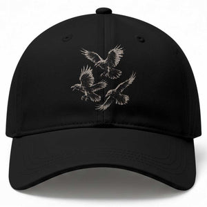 Flying Raven Crow Baseball Cap Vintage Dark Academia Gothic Black Bird Graphic TS10 Print Your Wear