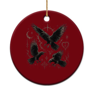 Flying Raven Crow Ceramic Ornament Black Bird Gothic Occult Cyber Y2K Dark Academia Ravens Graphic TS10 1pc Red Print Your Wear