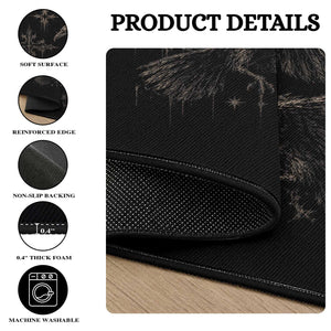 Flying Raven Crow Round Rug Black Bird Gothic Occult Cyber Y2K Dark Academia Ravens Graphic