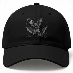 Three Bats Y2k Baseball Cap Vintage 90s Style Bat Gothic Occult Halloween Bat Graphic TS10 Print Your Wear