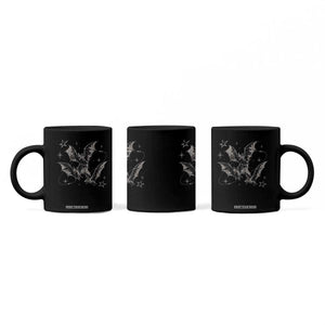 Three Bats Y2k Coffee Mug Vintage 90s Style Bat Gothic Occult Halloween Bat Graphic TS10 Print Your Wear
