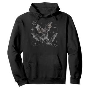 Three Bats Y2k Hoodie Vintage 90s Style Bat Gothic Occult Halloween Bat Graphic TS10 Black Print Your Wear