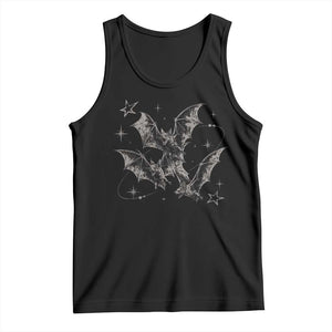 Three Bats Y2k Tank Top Vintage 90s Style Bat Gothic Occult Halloween Bat Graphic TS10 Black Print Your Wear