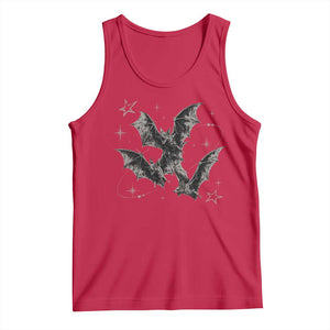Three Bats Y2k Tank Top Vintage 90s Style Bat Gothic Occult Halloween Bat Graphic TS10 Red Print Your Wear