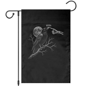 Skeleton Hand Boop Raven Garden Flag Funny Spooky Halloween Crow Moon Graphic TS10 Black Print Your Wear