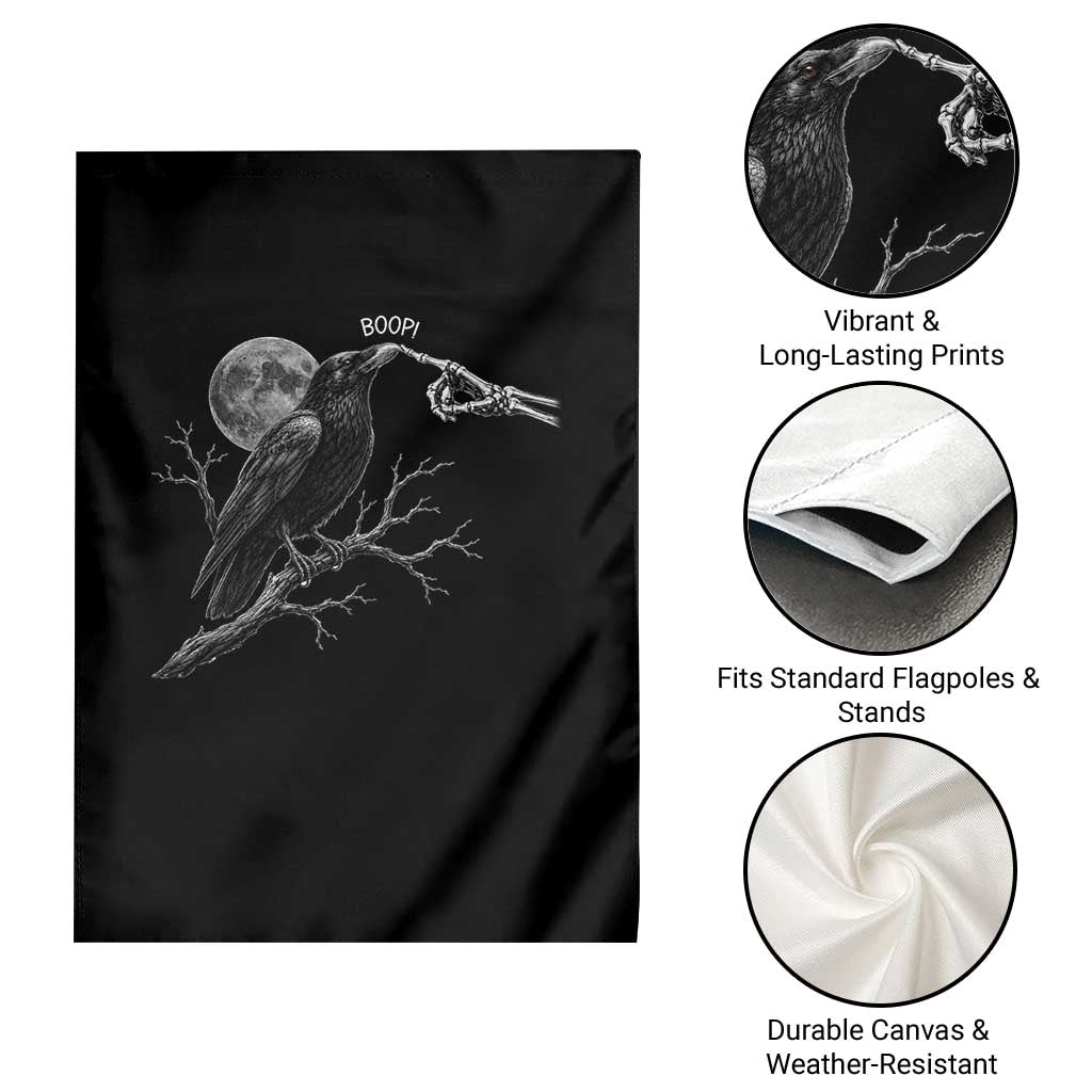 Skeleton Hand Boop Raven Garden Flag Funny Spooky Halloween Crow Moon Graphic TS10 Print Your Wear