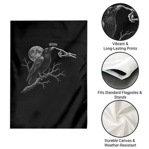 Skeleton Hand Boop Raven Garden Flag Funny Spooky Halloween Crow Moon Graphic TS10 Print Your Wear