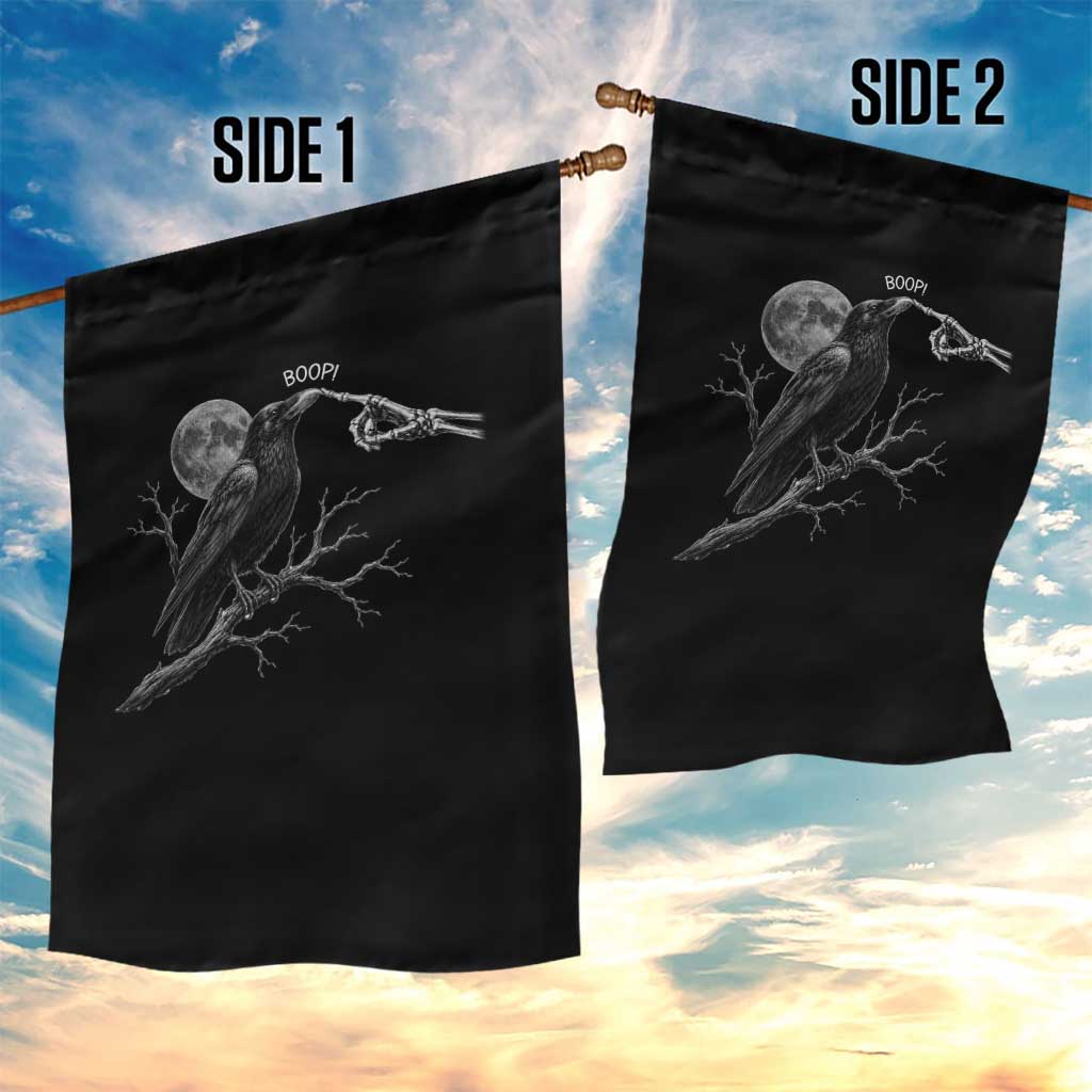 Skeleton Hand Boop Raven Garden Flag Funny Spooky Halloween Crow Moon Graphic TS10 Print Your Wear