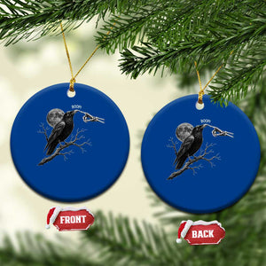 Skeleton Hand Boop Raven Ceramic Ornament Funny Spooky Halloween Crow Moon Graphic TS10 1pc Blue Print Your Wear