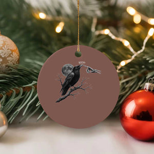 Skeleton Hand Boop Raven Ceramic Ornament Funny Spooky Halloween Crow Moon Graphic TS10 1pc Mocha Print Your Wear