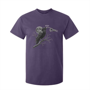 Skeleton Hand Boop Raven T Shirt For Kid Funny Spooky Halloween Crow Moon Graphic TS10 Purple Print Your Wear