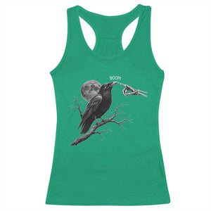 Skeleton Hand Boop Raven Racerback Tank Top Funny Spooky Halloween Crow Moon Graphic TS10 Irish Green Print Your Wear