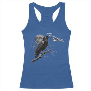 Skeleton Hand Boop Raven Racerback Tank Top Funny Spooky Halloween Crow Moon Graphic TS10 Royal Blue Print Your Wear