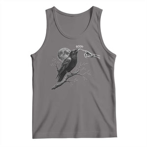 Skeleton Hand Boop Raven Tank Top Funny Spooky Halloween Crow Moon Graphic TS10 Deep Heather Print Your Wear