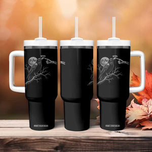 Skeleton Hand Boop Raven Tumbler With Handle Funny Spooky Halloween Crow Moon Graphic TS10 Print Your Wear