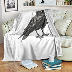 Curious Raven Crow Throw Blanket Vintage Dark Academia Gothic Black Bird Graphic TS10 Print Your Wear