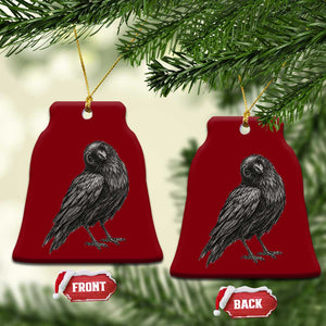 Curious Raven Crow Ceramic Ornament Vintage Dark Academia Gothic Black Bird Graphic TS10 Print Your Wear